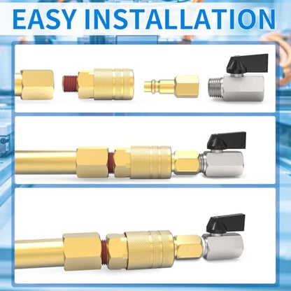 ChillWaves Brass Mini Ball Valve, Shut Off Switch Ball Valve 1/8" NPT Male x 1/8" NPT Female Thread Pipe Fitting(2-PACK) - size: 1/8" MNPT x 1/8" FNPT