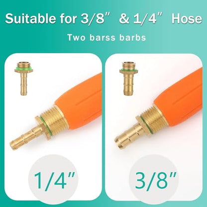 All Metal Sprayer Wand with 3 Types of Nozzles, Fan Nozzle Replacement Sprayer Wand, Stainless Steel Sprayer Wand with 1/4" & 3/8" Brass Barb and 2 Hose Clamps (3 Nozzles 44 Inches Sprayer Wand) - style: 3 Nozzles 44 Inches Sprayer Wand