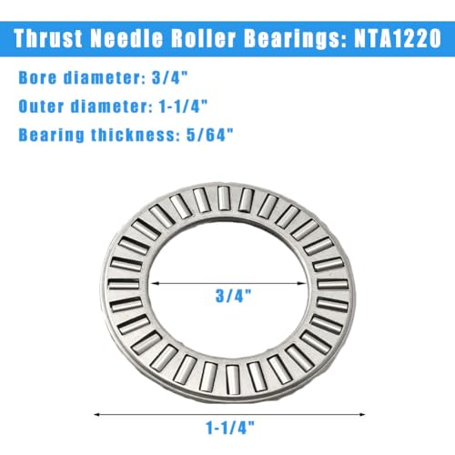 4 Sets NTA1220+2TRA, Thrust Needle Roller Bearings, ID 3/4", OD 1-1/4" - size: NTA1220+2TRA