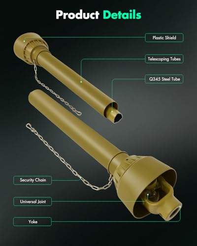 SCITOO Yellow 42"-68" PTO Shaft, 1-3/8" PTO Drive Shaft - color: Yellow, size: 42"-68"