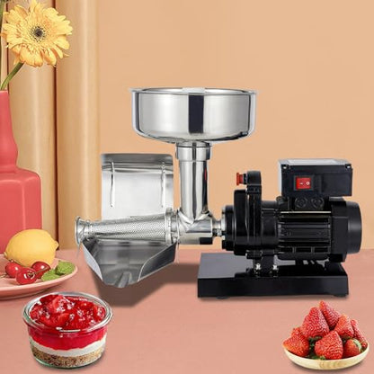 450W Electric Tomato Strainer Machine - Commercial Tomato Milling Machine - Stainless Steel Tomato Sauce Maker Food Squeezer Tomato Sauce Machine for Tomato Strawberry and Blueberry Sauce