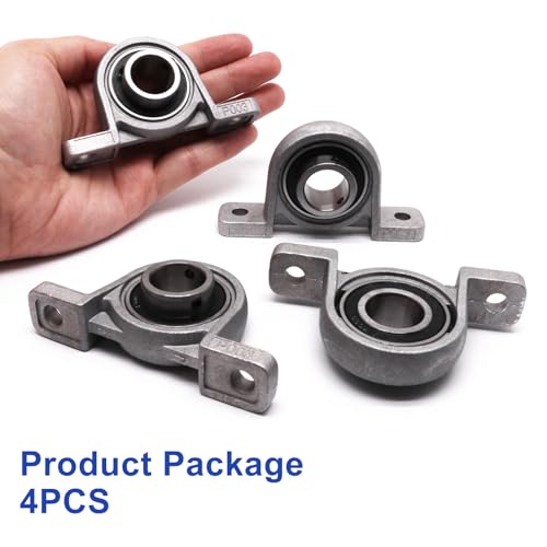 11/16 inch Pillow Block Bearing 4Pcs, 17mm ID Mounted Pillow Block Bearings, Vertical Zinc Alloy Steel Mounted Flange Bearing, Self Alignment, KP003 - size: 11/16"(KP003)