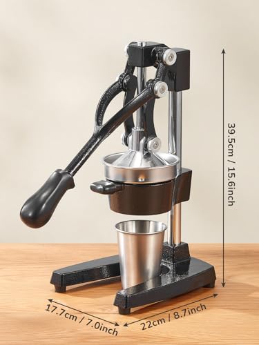 QCen Manual Citrus Juicer Cast Iron Heavy Duty Orange Press - color: Black