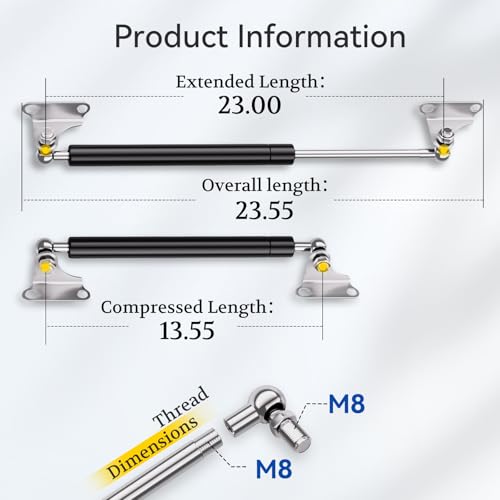 ARANA Gas Struts 23" 100lb for RV Bed & Storage Box, 2 Pack - size: 23" 100LB