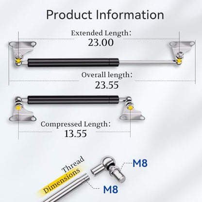 ARANA Gas Struts 23" 100lb for RV Bed & Storage Box, 2 Pack - size: 23" 100LB