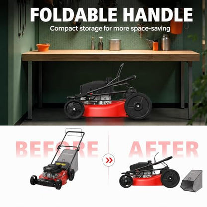 PowerSmart 21-Inch Gas Self-Propelled Lawn Mower - color: Black&Red