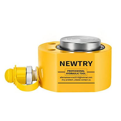 NEWTRY 30T Hydraulic Ram Cylinder, 0.55" Low Profile Jack for Construction