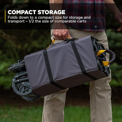 Gorilla Carts Collapsible Folding Outdoor Utility Wagon, 7 Cu Ft, Black - color: Black