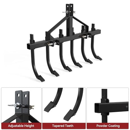YITAMOTOR 48" 3 Point Heavy Duty Rear Scrape Blade for CAT-1/0 Tractors