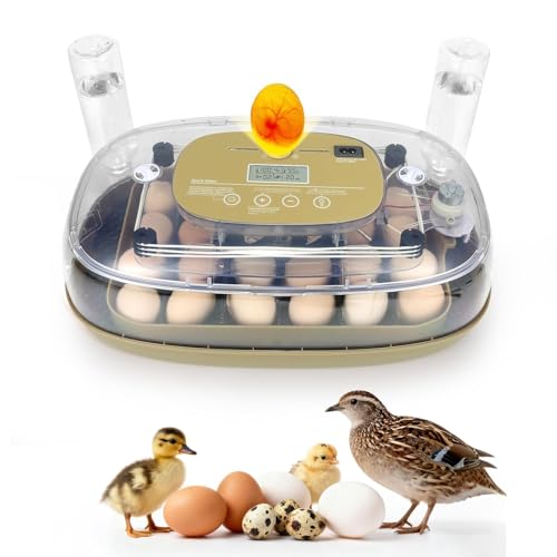 Gen III - 24 Egg Automatic Incubator, Stage-Based Adaptive Humidity with Auto-Refill, Stable Temp Control, Flexible Spacing, Adjustable Auto Turning & Lockdown, Custom Incubation Days, Candler, Alarm - size: 24 egg-green