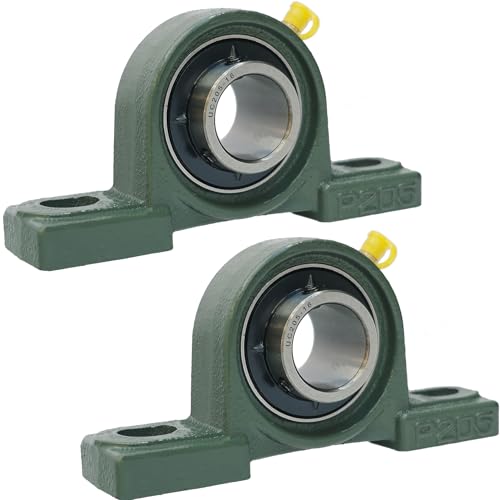 2 Pack UCP205-16 Pillow Block Mounted Ball Bearing - 1" Bore - Solid Cast Iron Base - Self Aligning - style: UCP205-16