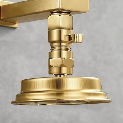 Shower Head Flow Restrictor - G1/2 IPS Brass Shut Off Valve - color: Brushed Gold