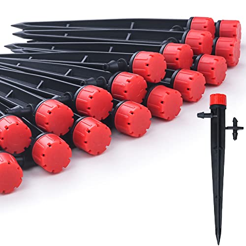 Drip Emitters for 1/4" Tubing: 360° Adjustable Irrigation Dripper, 50pcs - size: 50pcs Drip Emitters with 1/4" Fitting