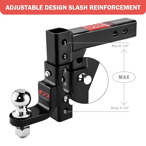 OPENROAD Adjustable Hitch Ball Mount with 2" Ball for 2-Inch Receiver - style: ball-mount-hitches