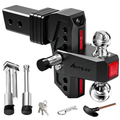 Adjustable Trailer Hitch, Fits 2.5" Receiver, 7" Drop/Rise - color: Black, size: 2.5"-7drop