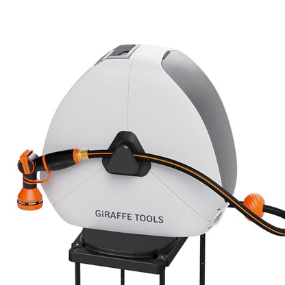 Giraffe Tools Ground-Mounted Retractable Garden Hose Reel,1/2" x 130FT - color: 1/2 Inch, size: 130 FT