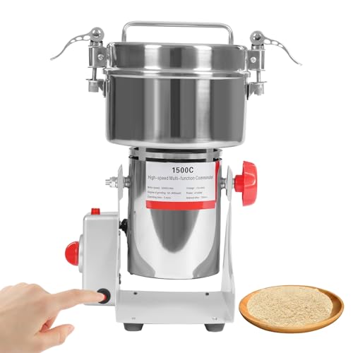 Electric Grain Mill Grinder,4100w Food Grinder for Home and Commercial, Countertop Grain Mill for Dry Spice Herbs Grains Coffee Rice Pepper (1500g/3.31lbs) - size: 1500g/3.31lbs