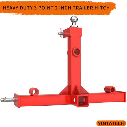 YINTATECH 3 Point Trailer Hitch with 2" Receivers for Tractor Category 1