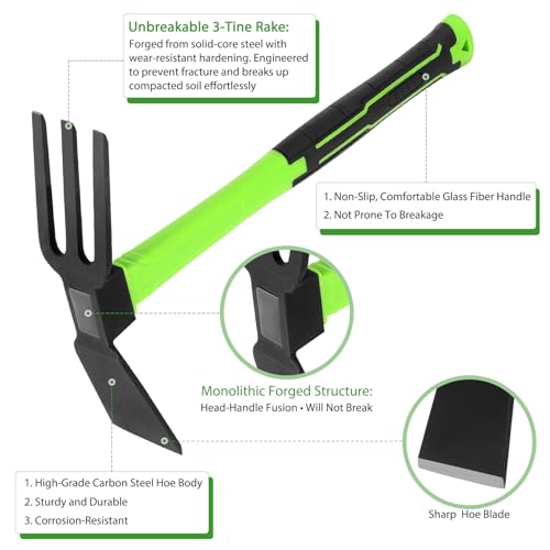 15 inch Garden Hoe Durable and Comfortable Handle Garden Tools for Flower Work - color: Single Green