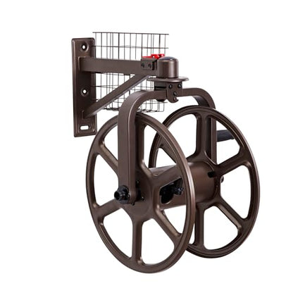 Liberty Garden Single Arm Navigator Hose Reel with Pull Up Latch, Bronze - style: Single Arm, Pull up Latch, Bronze