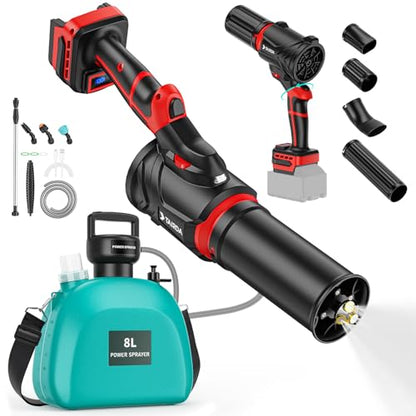 3-in-1 Mist Blower Sprayer Compatible for Milwaukee 18V Battery - color: Red Blue
