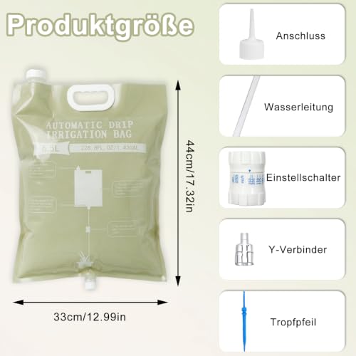 3 Pcs Plant Self Watering Device,6.5L Automatic Vacation Plant Waterer Bag