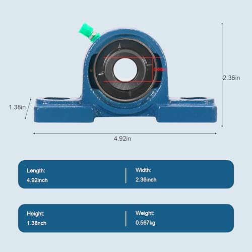 2 Pack UCP202-10 Pillow Block Bearing- 5/8 inch Bore Mounted Pillow Bearing Solid Cast Iron Base- Self Alignment - size: UCP202-10