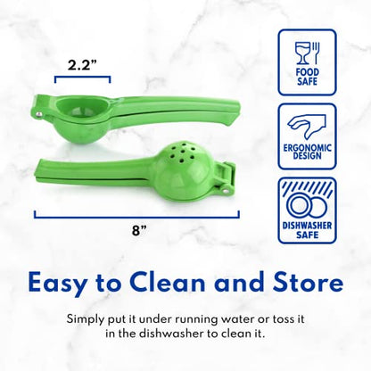 New Star Foodservice Lime Squeezer, Commercial Restaurant Grade Enameled Aluminum Citrus Press, Manual Hand Juicer for Limes, Lemons, and Small Citrus, Green - color: Green