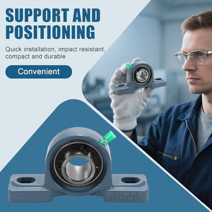 2 Pack UCP205-16 Pillow Block Bearing 1 Inch Heavy Duty Pillow Block Mounted Ball Bearing Solid Cast Iron Base Self-Alignment - size: UCP205-16