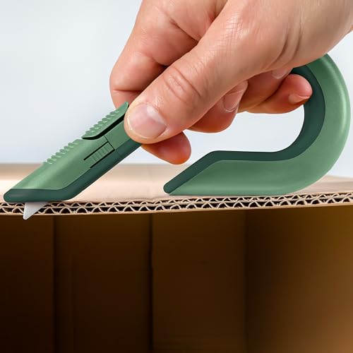 Slice Box Cutter, Heavy Duty Utility Knife, Safe Ceramic Blade Lasting 11x Longer than Metal, Sage, 2 Pack - color: Sage, size: 2 Pack