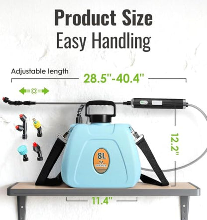 PASAMIC 2 Gallon Battery Powered Sprayer, Electric Sprayer in Lawn & Garden
