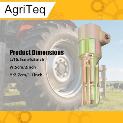 1-3/8" 6-Spline Female to 1-3/8" 6-Spline Male PTO Extension Coupler, Heavy Duty Push-Button Quick Release Tractor PTO Shaft Extender, Rust-Resistant Safety Sleeve Adapter for Finish Mowers