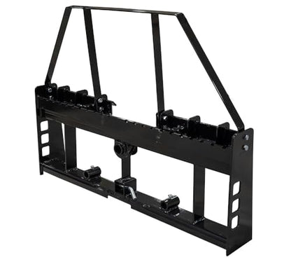 Mytee Products Skid Steer Hay Fork Frame Attachment - 47" Quick Attach Fork Frame with 49" Bale Spear & 17" Stabilizer Spears, 4,000 lbs WLL for Tractors & Loaders