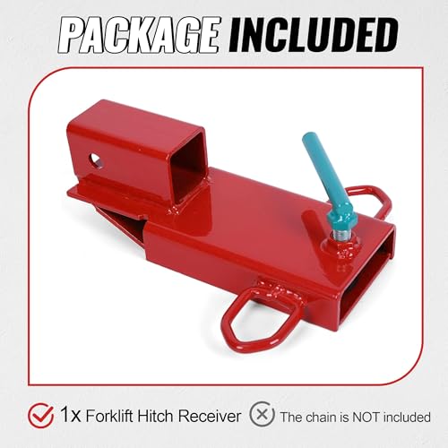 HECASA Clamp On Forklift 2" Hitch Receiver Pallet Fork Trailer Towing