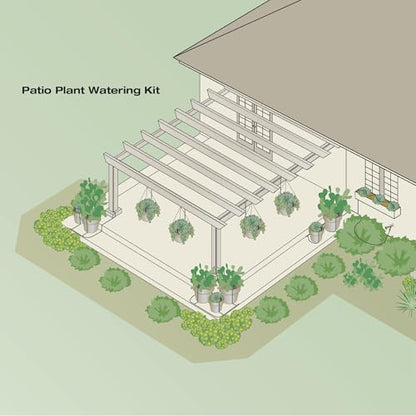 Rain Bird PATIOKIT Drip Irrigation Kit, 1/4" - size: 42-Piece Kit, style: Patio Watering Kit