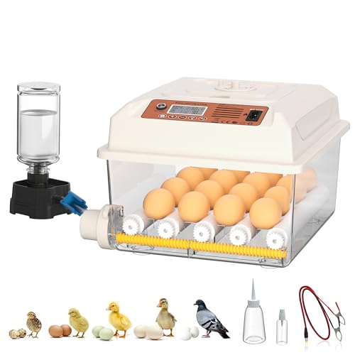 CoInceptus 16 Eggs Incubators, Chicken Incubator with Automatic Egg Turning - color: White, size: 16 Egg