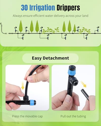 Pawfly 30 Pcs Push-to-Fit Drip Irrigation Emitters with Adjustable 360 Degree Water Flow Irrigation Drippers Drip Emitters Sprinklers with Stake Drip Irrigation System Parts for 1/4 Inch Tubing - size: 30PCS Drip Irrigation Emitters Sprayer
