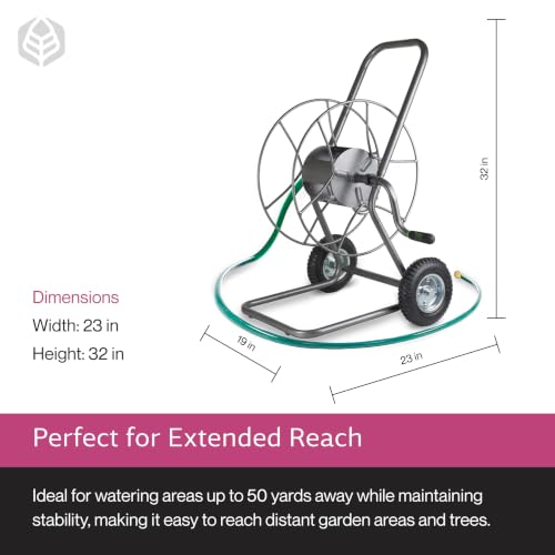 Yard Butler Hose Cart, Metal Hose Caddy, 2 Wheels, 200 Feet - size: 200 ft