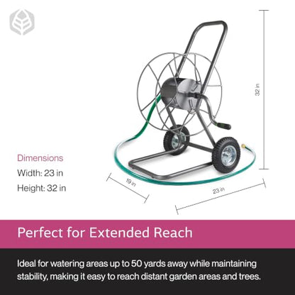 Yard Butler Hose Cart, Metal Hose Caddy, 2 Wheels, 200 Feet - size: 200 ft