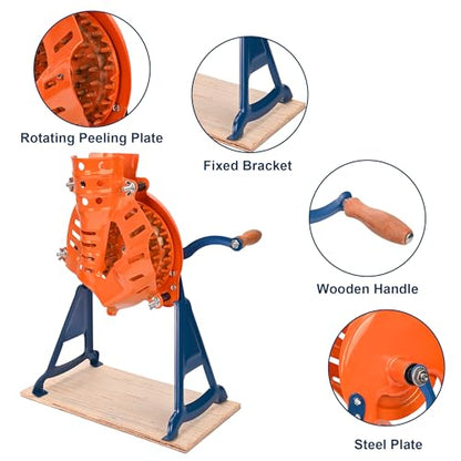 Corn Sheller Hand Crank, Steel Corn Cob Thresher with Stand