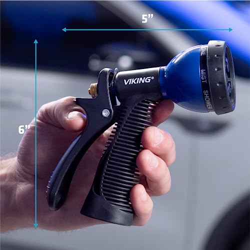 VIKING Garden Hose Nozzle with 8 Spray Patterns for Washing Cars - style: 8 Pattern Hand Control 2 Pack