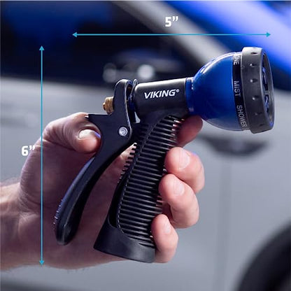 VIKING Garden Hose Nozzle with 8 Spray Patterns for Washing Cars - style: 8 Pattern Hand Control 2 Pack
