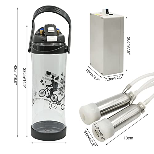 3L Cow Milking Machine Electric Pulsation Vacuum Pump Cow Milker - size: Cow