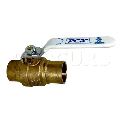 PROCURU 2-Pack 3/4-Inch Sweat (CxC) Heavy Duty Brass Ball Valve, Full Port, 600 WOG, Certified Safe (3BC075-2P) - size: 0.75 Inch (2-Pack), style: Heavy Duty (CxC)