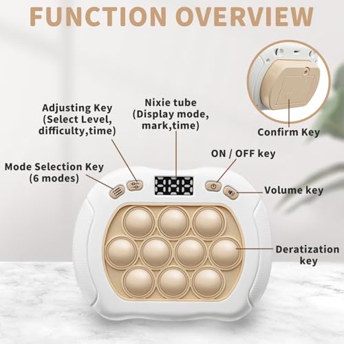 Intoypad Quick Push Pop Game Light Up Fidget Toy for Kids White - style: White