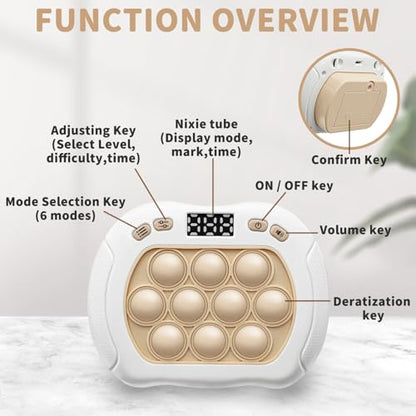 Intoypad Quick Push Pop Game Light Up Fidget Toy for Kids White - style: White
