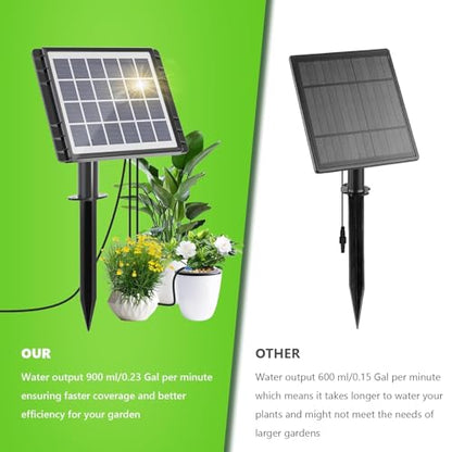 49FT Solar Drip Irrigation Kit, Digital Screen for 15 Pots - size: 49FT Digital Display Irrigation System-15 Pot