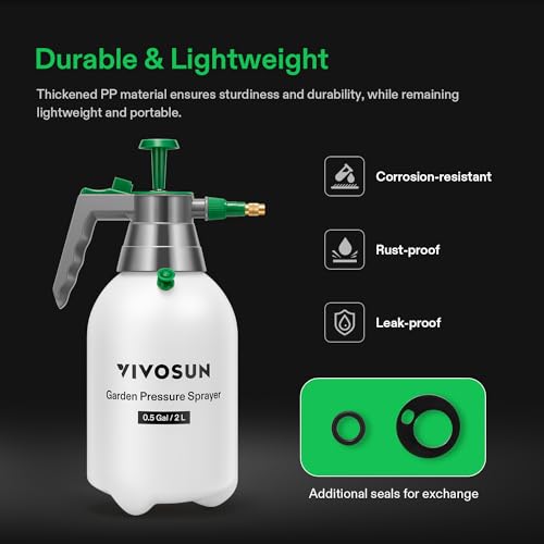 VIVOSUN 2L Pump Sprayer, 68oz Water Spray Bottle with Safety Valve - size: 68 ounce
