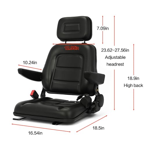 lukar Universal Tractor Seat, Lawn Mower Seat Riding, Forklift Seat