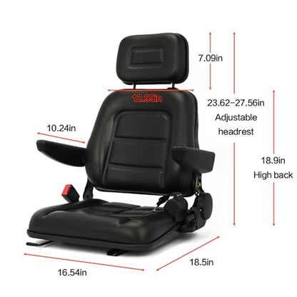lukar Universal Tractor Seat, Lawn Mower Seat Riding, Forklift Seat